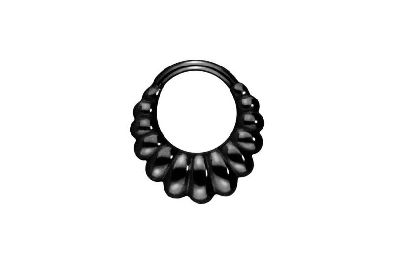 PIERCINGLINE Piercing-Set Titan Segmentring Clicker MUSCHEL-DESIGN (Clicker / 1 Stk) von PIERCINGLINE