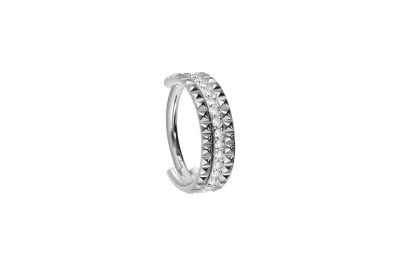 PIERCINGLINE Nasenpiercing Titan Segmentring Clicker NIETEN + EINGEFASSTE KRISTALLE (Clicker / 1 Stk) von PIERCINGLINE