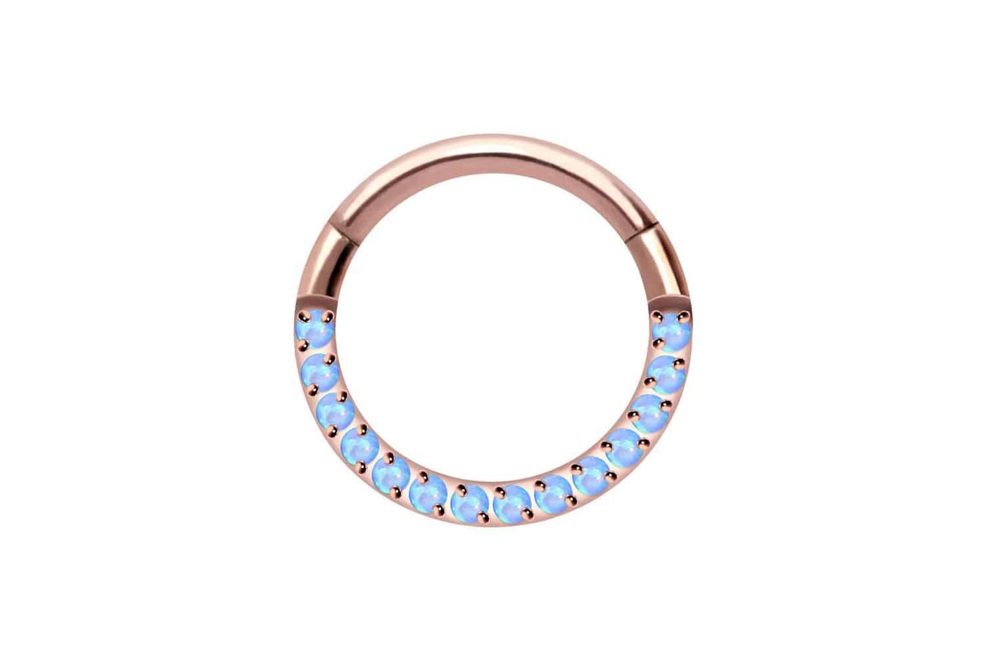 PIERCINGLINE Piercing-Set Titan Segmentring Clicker SYNTHETISCHE OPALE (Clicker / 1 Stk) von PIERCINGLINE