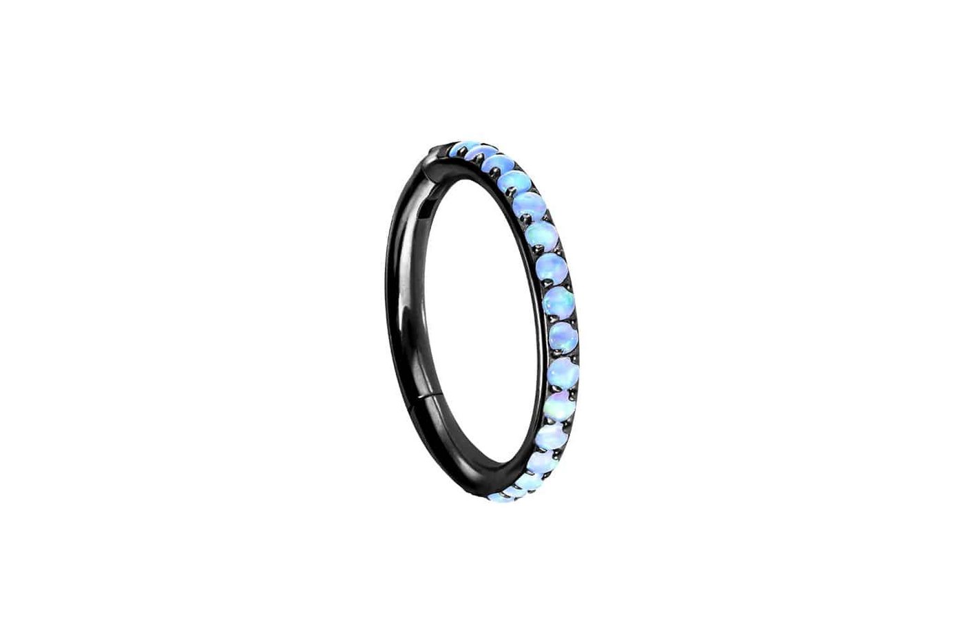 PIERCINGLINE Piercing-Set Titan Segmentring Clicker SYNTHETISCHE OPALE (Clicker / 1 Stk) von PIERCINGLINE
