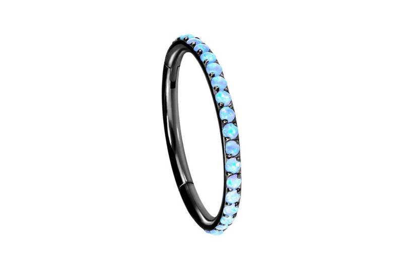 PIERCINGLINE Piercing-Set Titan Segmentring Clicker SYNTHETISCHE OPALE (Clicker / 1 Stk) von PIERCINGLINE