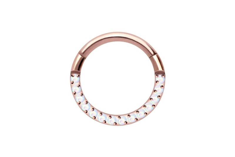 PIERCINGLINE Piercing-Set Titan Segmentring Clicker SYNTHETISCHE OPALE (Clicker / 1 Stk) von PIERCINGLINE