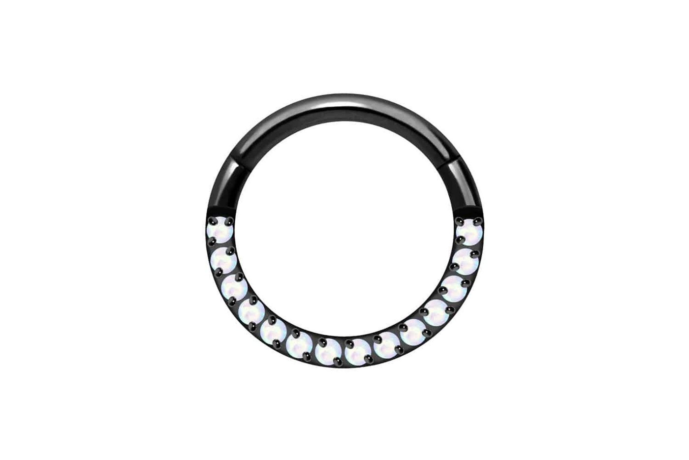 PIERCINGLINE Piercing-Set Titan Segmentring Clicker SYNTHETISCHE OPALE (Clicker / 1 Stk) von PIERCINGLINE