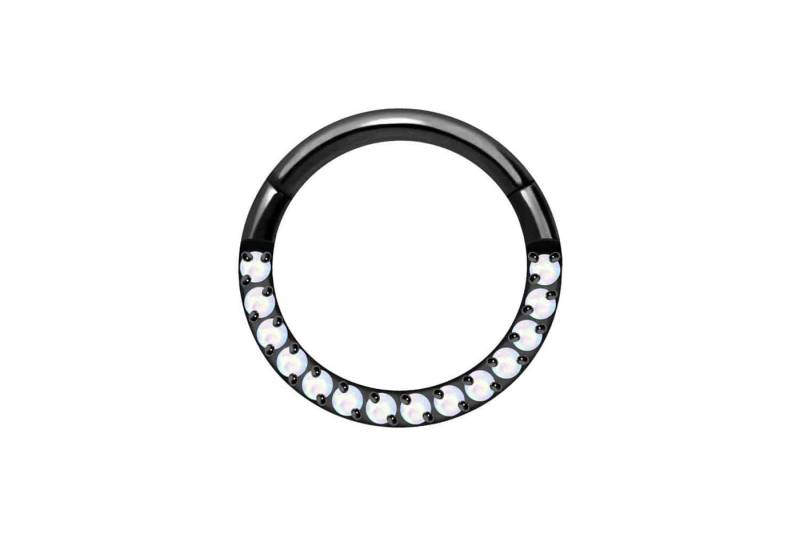 PIERCINGLINE Piercing-Set Titan Segmentring Clicker SYNTHETISCHE OPALE (Clicker / 1 Stk) von PIERCINGLINE