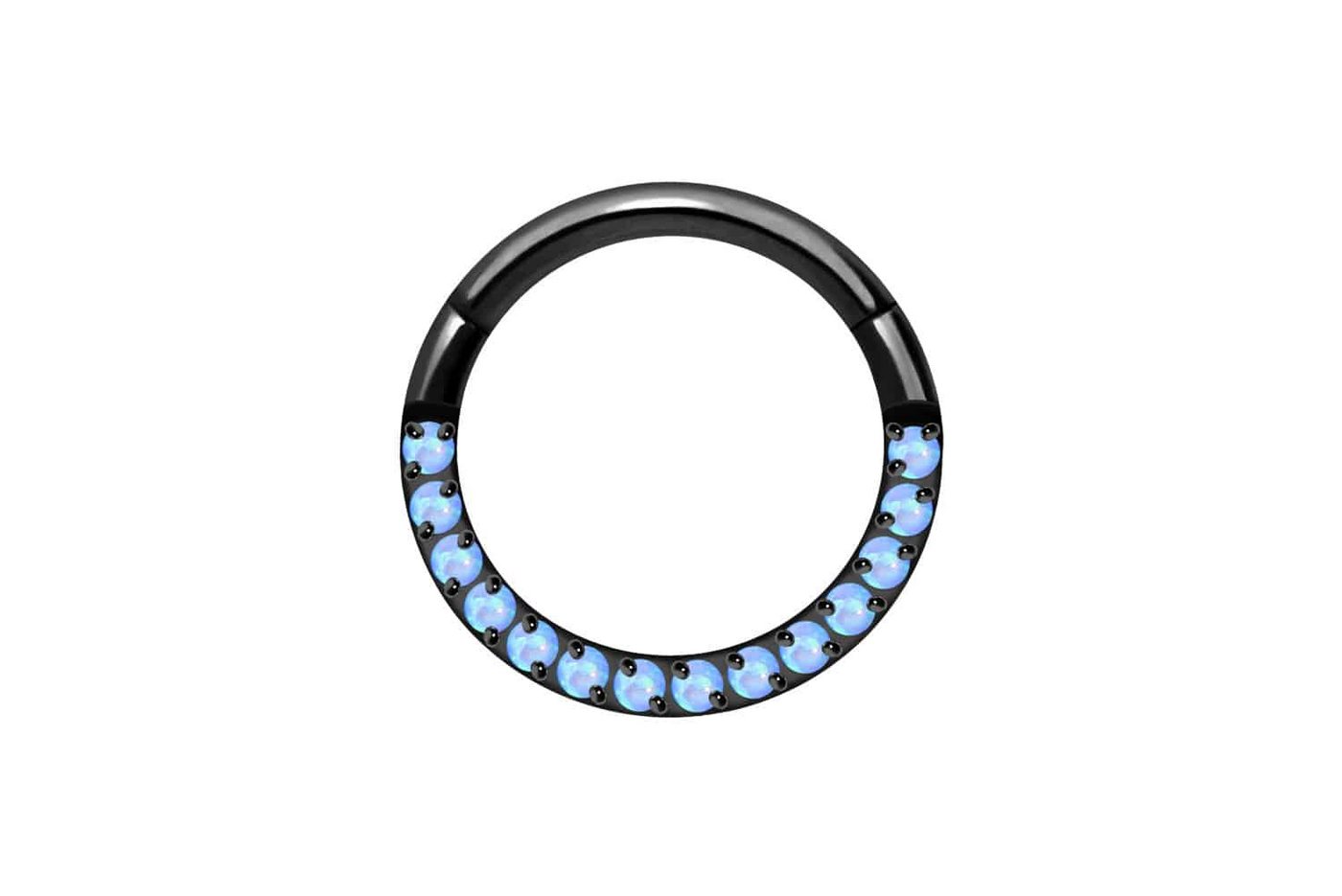 PIERCINGLINE Piercing-Set Titan Segmentring Clicker SYNTHETISCHE OPALE (Clicker / 1 Stk) von PIERCINGLINE