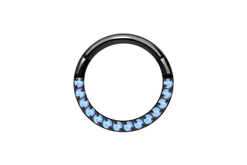 PIERCINGLINE Piercing-Set Titan Segmentring Clicker SYNTHETISCHE OPALE (Clicker / 1 Stk) von PIERCINGLINE