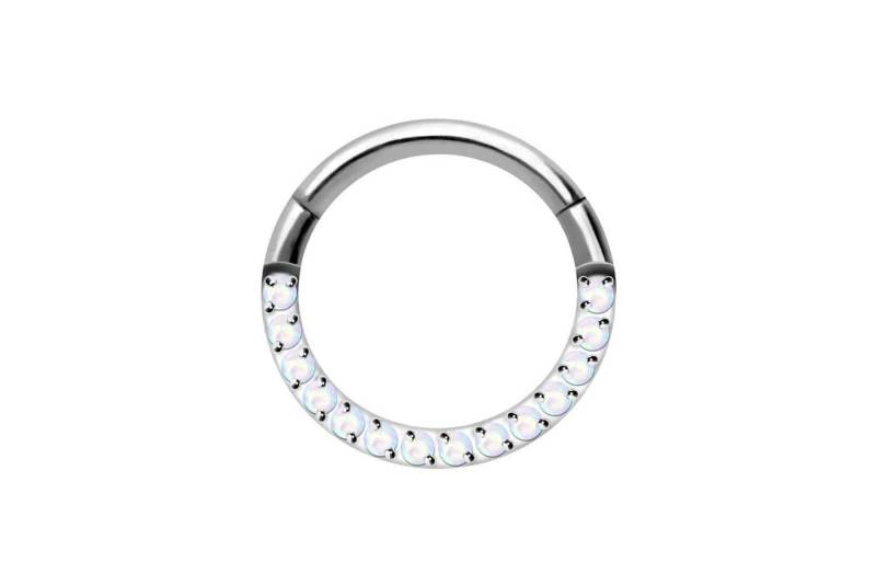PIERCINGLINE Piercing-Set Titan Segmentring Clicker SYNTHETISCHE OPALE (Clicker / 1 Stk) von PIERCINGLINE