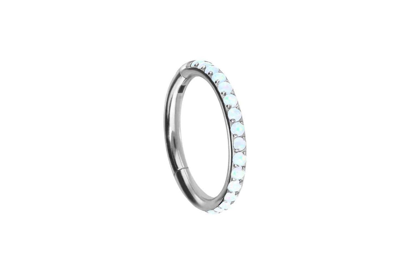 PIERCINGLINE Piercing-Set Titan Segmentring Clicker SYNTHETISCHE OPALE (Clicker / 1 Stk) von PIERCINGLINE