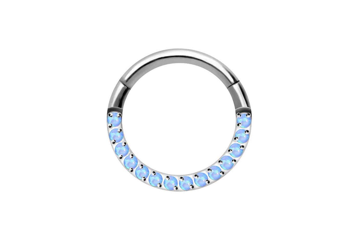 PIERCINGLINE Piercing-Set Titan Segmentring Clicker SYNTHETISCHE OPALE (Clicker / 1 Stk) von PIERCINGLINE