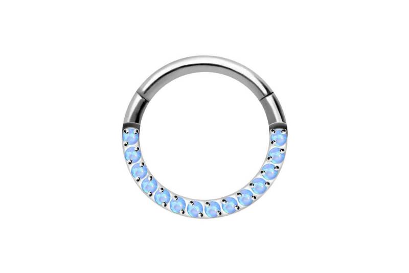 PIERCINGLINE Piercing-Set Titan Segmentring Clicker SYNTHETISCHE OPALE (Clicker / 1 Stk) von PIERCINGLINE