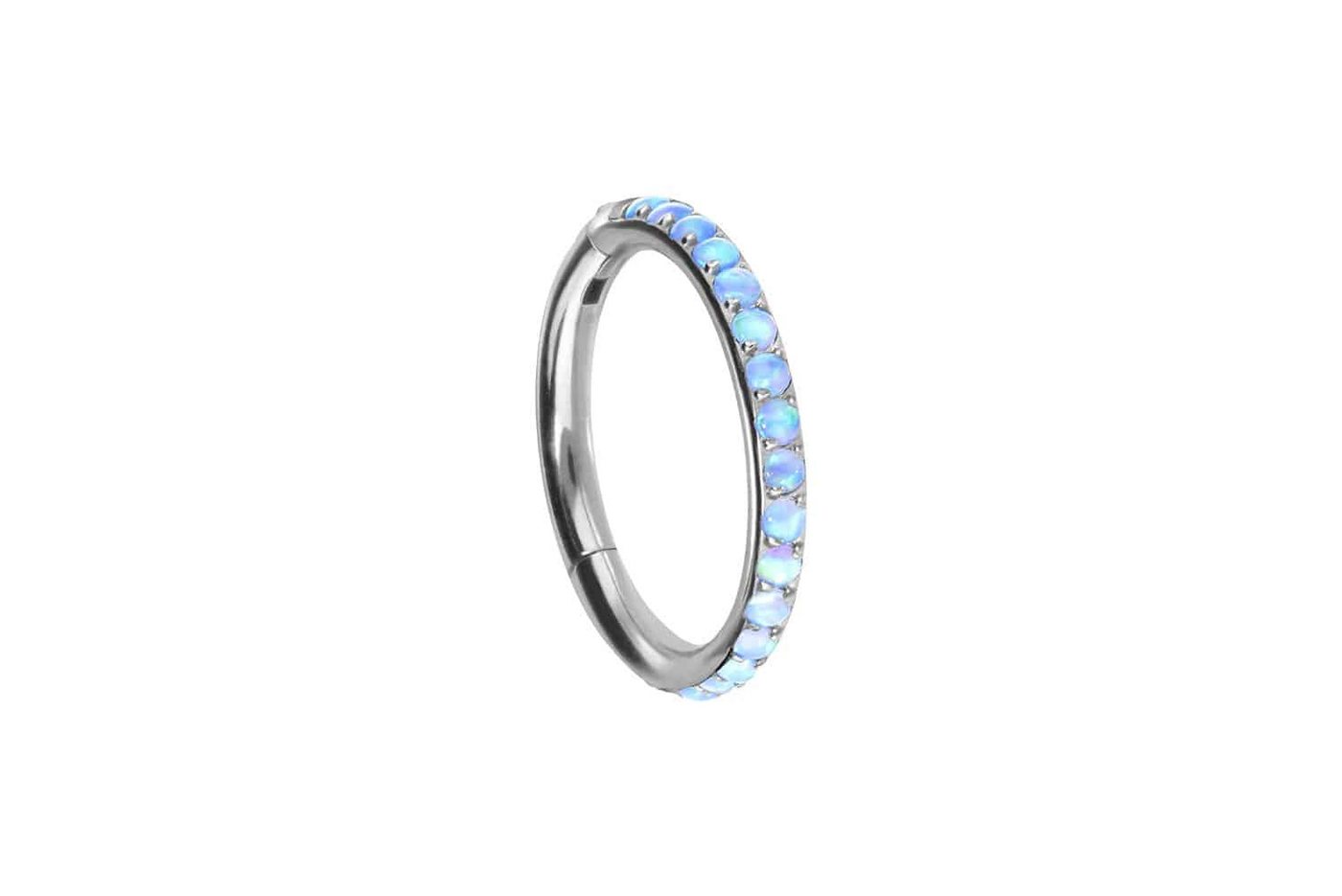 PIERCINGLINE Piercing-Set Titan Segmentring Clicker SYNTHETISCHE OPALE (Clicker / 1 Stk) von PIERCINGLINE