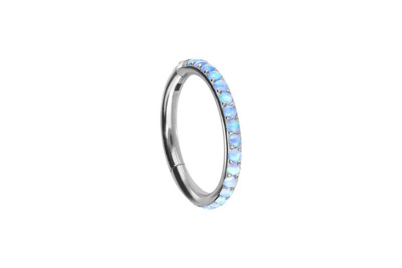 PIERCINGLINE Piercing-Set Titan Segmentring Clicker SYNTHETISCHE OPALE (Clicker / 1 Stk) von PIERCINGLINE