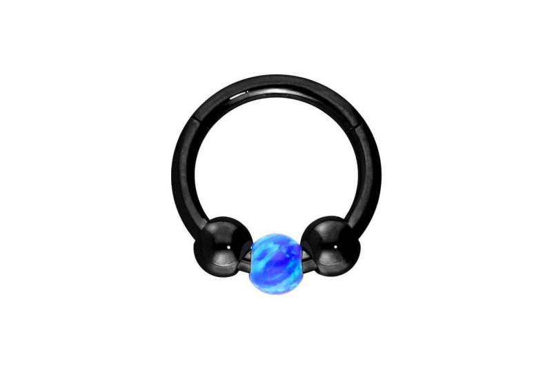 PIERCINGLINE Piercing-Set Titan Segmentring Clicker SYNTHETISCHE OPALKUGEL (Clicker / 1 Stk) von PIERCINGLINE