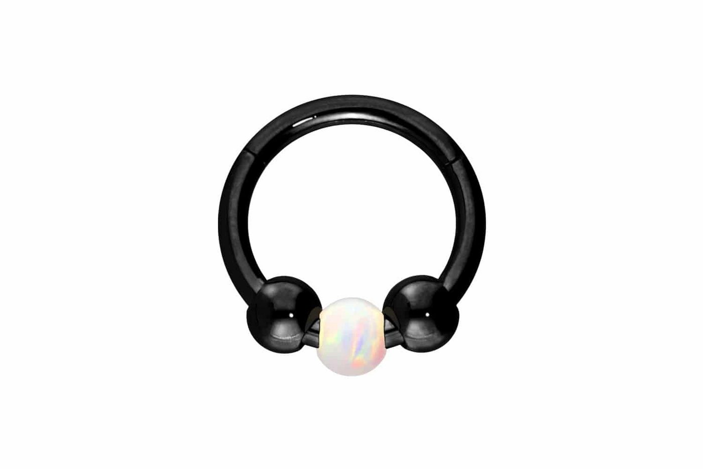 PIERCINGLINE Piercing-Set Titan Segmentring Clicker SYNTHETISCHE OPALKUGEL (Clicker / 1 Stk) von PIERCINGLINE