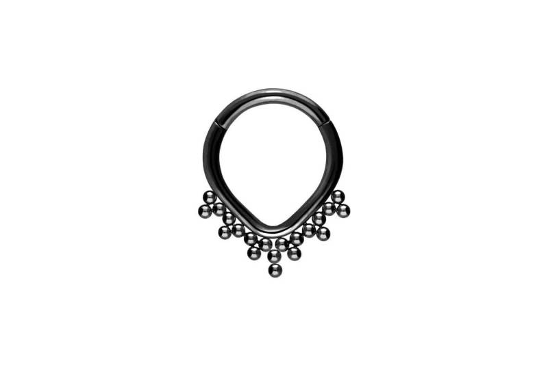 PIERCINGLINE Piercing-Set Titan Segmentring Clicker TROPFEN + KUGELN (Clicker / 1 Stk) von PIERCINGLINE