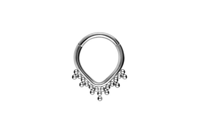 PIERCINGLINE Piercing-Set Titan Segmentring Clicker TROPFEN + KUGELN (Clicker / 1 Stk) von PIERCINGLINE