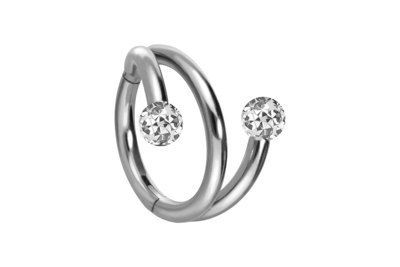 PIERCINGLINE Piercing-Set Titan Segmentring Clicker mit Innengewinde 3 RINGE + 2 EPOXY-KUGELN (Clicker / 1 Stk) von PIERCINGLINE