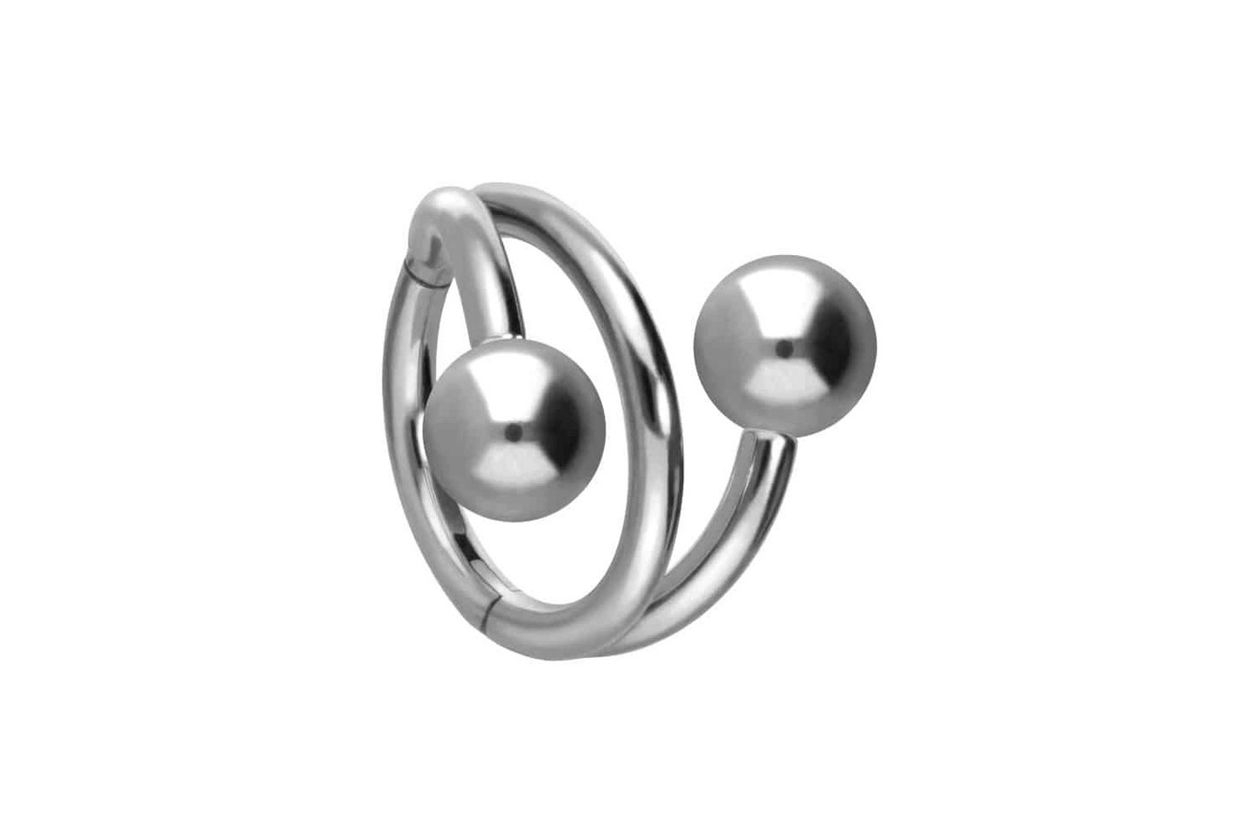 PIERCINGLINE Piercing-Set Titan Segmentring Clicker mit Innengewinde 3 RINGE + 2 KUGELN (Clicker / 1 Stk) von Piercingline