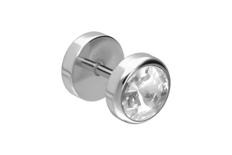 PIERCINGLINE Fake-Ear-Plug Chirurgenstahl Fake Plug GROSSER KRISTALL (Fake Plugs / 1 Stk) von PIERCINGLINE
