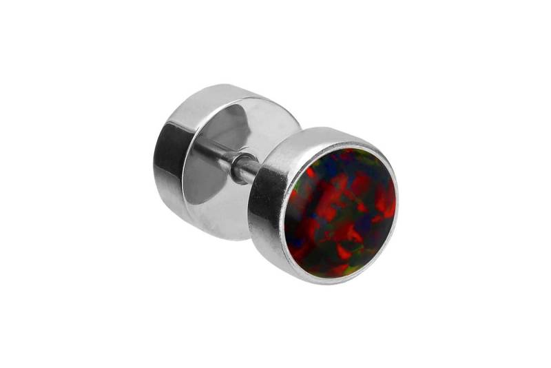 PIERCINGLINE Fake-Ear-Plug Chirurgenstahl Fake Plug SYNTHETISCHER OPAL (Fake Plugs, 1-tlg) von PIERCINGLINE