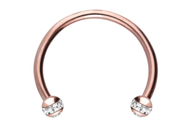 PIERCINGLINE Nasenpiercing Chirurgenstahl Hufeisenring EPOXY-RING-KUGELN + KRISTALLE (Hufeisen-Ringe / 1 Stk) von PIERCINGLINE