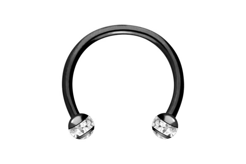 PIERCINGLINE Nasenpiercing Chirurgenstahl Hufeisenring EPOXY-RING-KUGELN + KRISTALLE (Hufeisen-Ringe, 1-tlg) von PIERCINGLINE