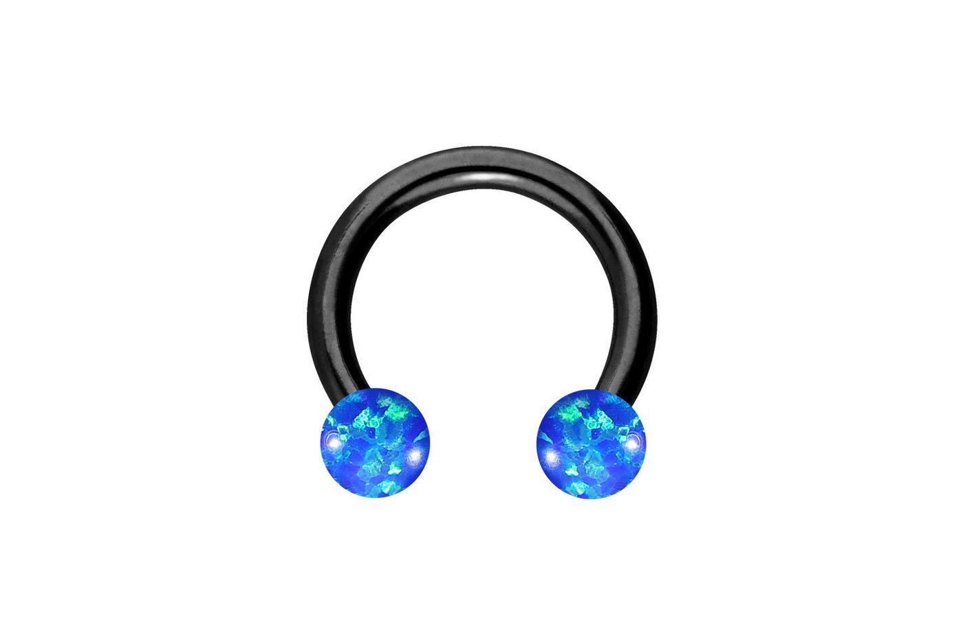 PIERCINGLINE Piercing-Set (Hufeisen-Ringe, Chirurgenstahl Hufeisenring SYNTHETISCHE OPALE) von PIERCINGLINE