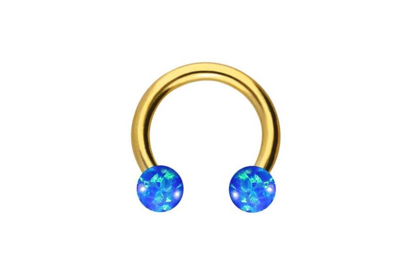 PIERCINGLINE Nasenpiercing Chirurgenstahl Hufeisenring SYNTHETISCHE OPALE (Hufeisen-Ringe / 1 Stk) von PIERCINGLINE