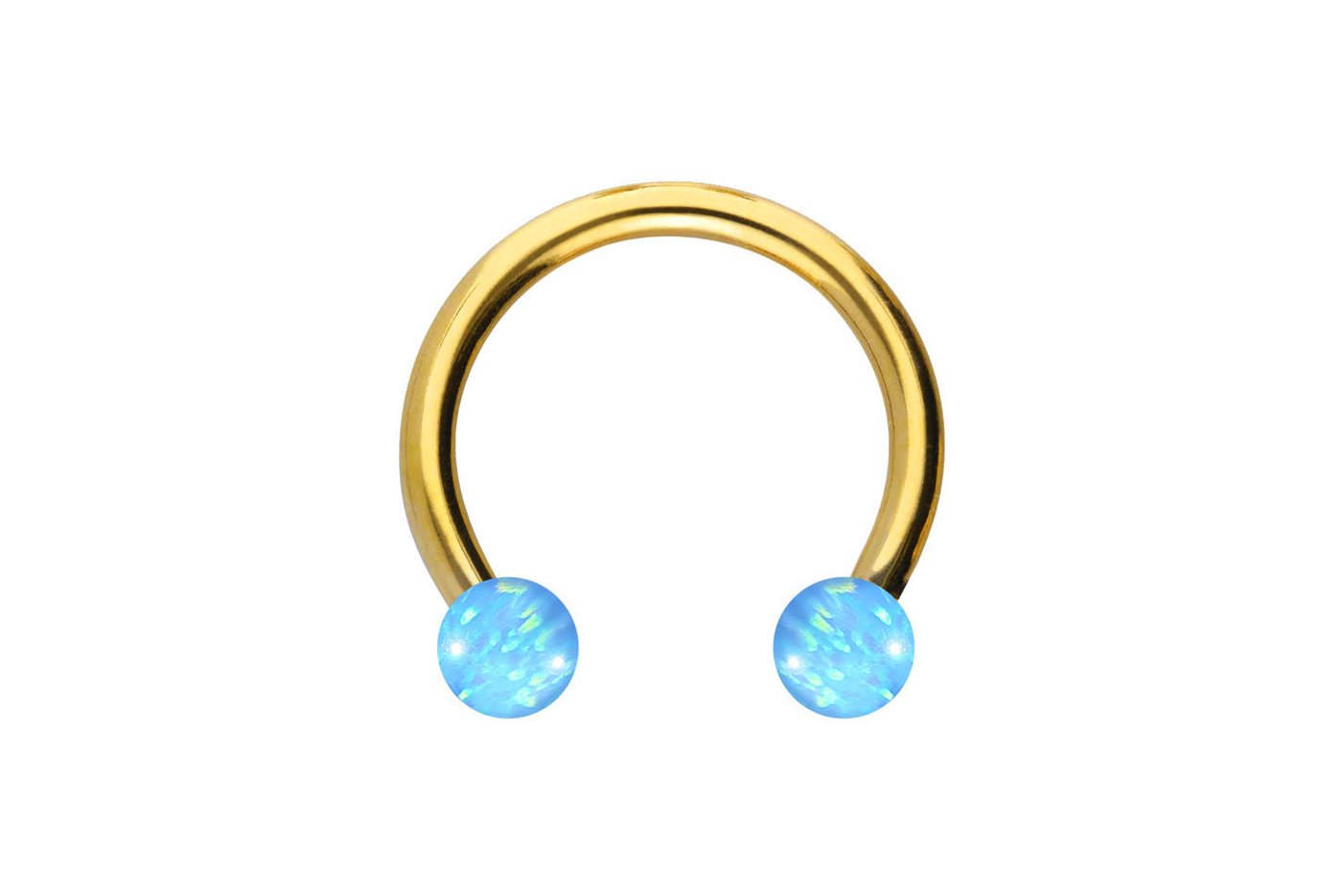 PIERCINGLINE Piercing-Set Chirurgenstahl Hufeisenring SYNTHETISCHE OPALE (Hufeisen-Ringe / 1 Stk) von PIERCINGLINE
