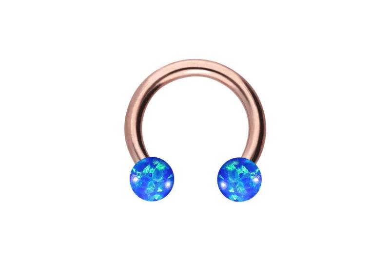 PIERCINGLINE Nasenpiercing Chirurgenstahl Hufeisenring SYNTHETISCHE OPALE (Hufeisen-Ringe / 1 Stk) von PIERCINGLINE