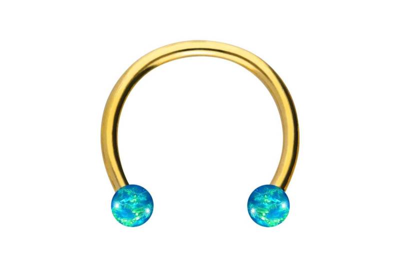 PIERCINGLINE Piercing-Set (Hufeisen-Ringe, Chirurgenstahl Hufeisenring SYNTHETISCHE OPALE) von PIERCINGLINE
