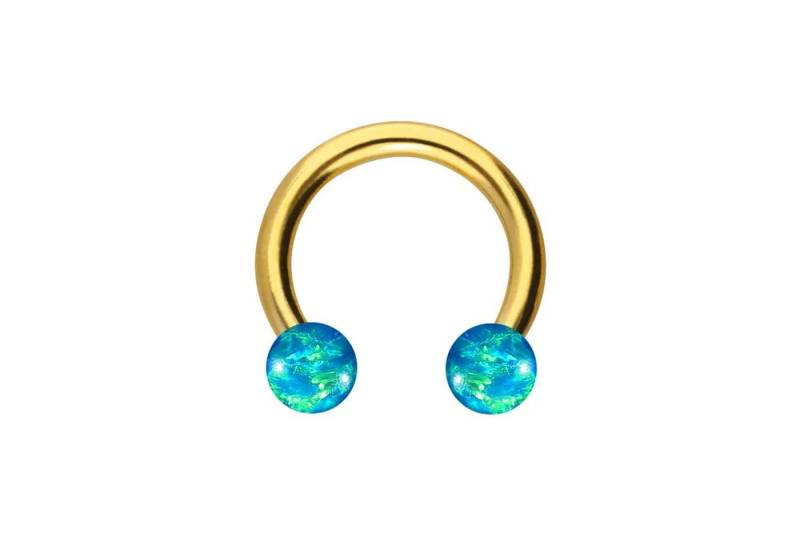 PIERCINGLINE Nasenpiercing Chirurgenstahl Hufeisenring SYNTHETISCHE OPALE (Hufeisen-Ringe / 1 Stk) von PIERCINGLINE