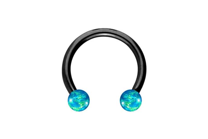 PIERCINGLINE Nasenpiercing Chirurgenstahl Hufeisenring SYNTHETISCHE OPALE (Hufeisen-Ringe / 1 Stk) von PIERCINGLINE