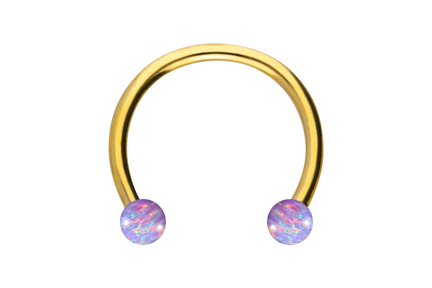 PIERCINGLINE Piercing-Set (Hufeisen-Ringe, Chirurgenstahl Hufeisenring SYNTHETISCHE OPALE) von PIERCINGLINE