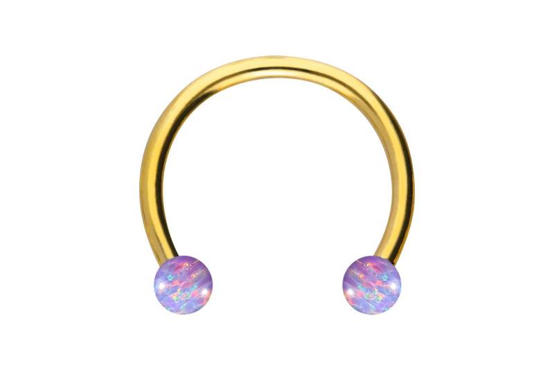 PIERCINGLINE Piercing-Set (Hufeisen-Ringe, Chirurgenstahl Hufeisenring SYNTHETISCHE OPALE) von PIERCINGLINE