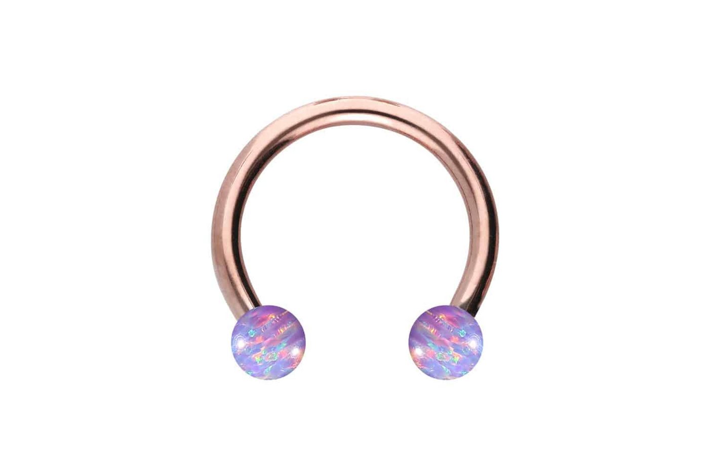 PIERCINGLINE Piercing-Set Chirurgenstahl Hufeisenring SYNTHETISCHE OPALE (Hufeisen-Ringe / 1 Stk) von PIERCINGLINE