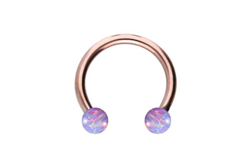 PIERCINGLINE Piercing-Set Chirurgenstahl Hufeisenring SYNTHETISCHE OPALE (Hufeisen-Ringe / 1 Stk) von PIERCINGLINE