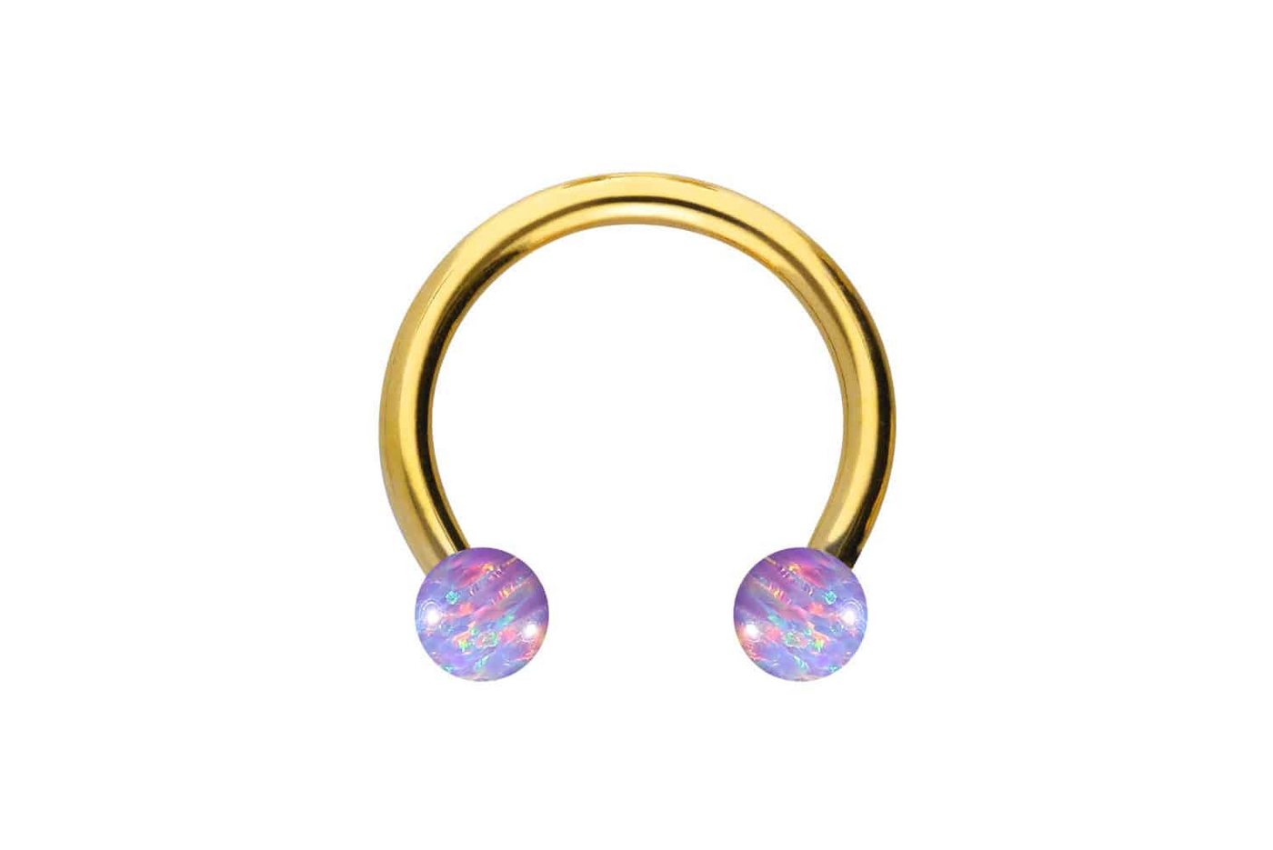 PIERCINGLINE Piercing-Set Chirurgenstahl Hufeisenring SYNTHETISCHE OPALE (Hufeisen-Ringe / 1 Stk) von PIERCINGLINE