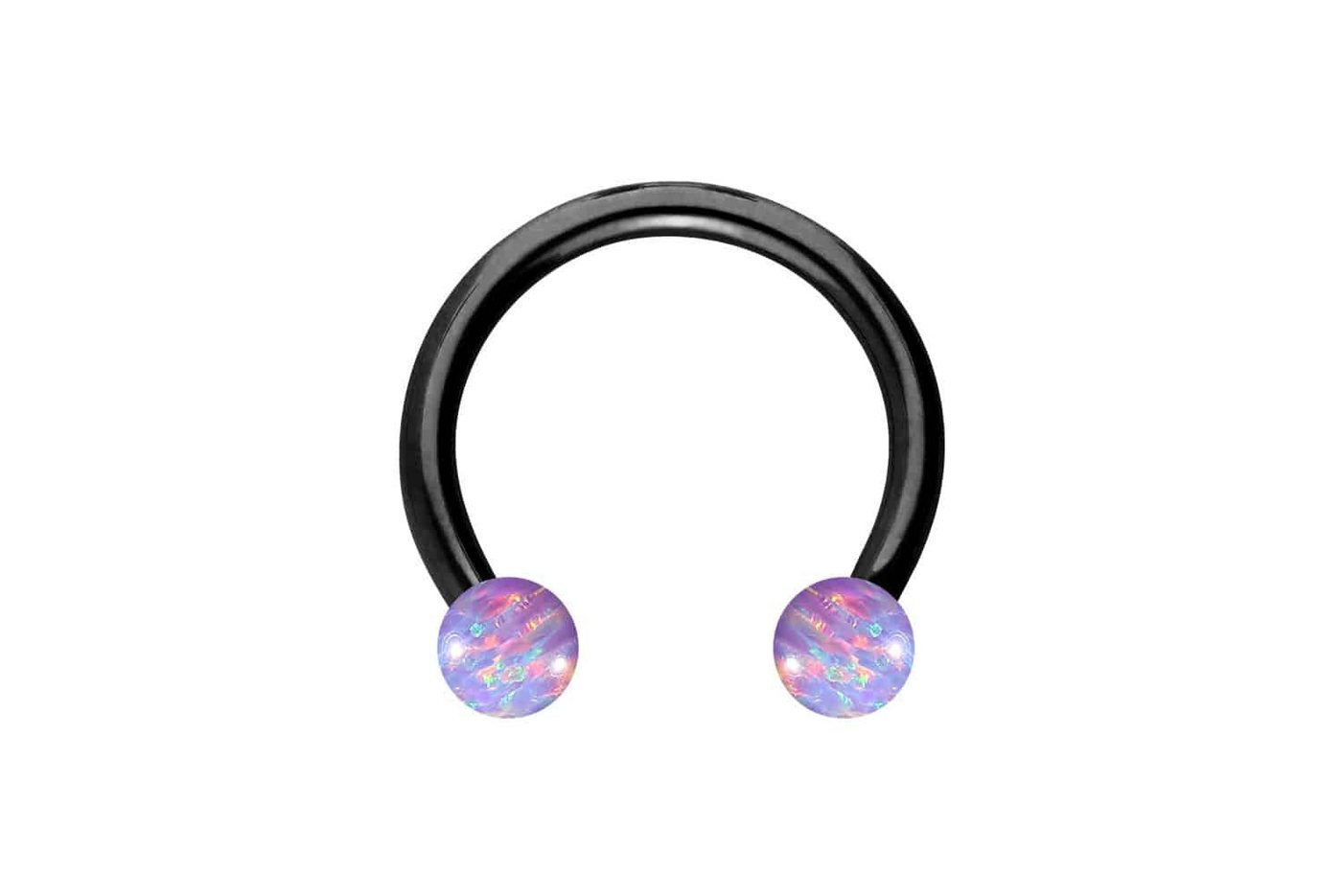 PIERCINGLINE Piercing-Set Chirurgenstahl Hufeisenring SYNTHETISCHE OPALE (Hufeisen-Ringe / 1 Stk) von PIERCINGLINE