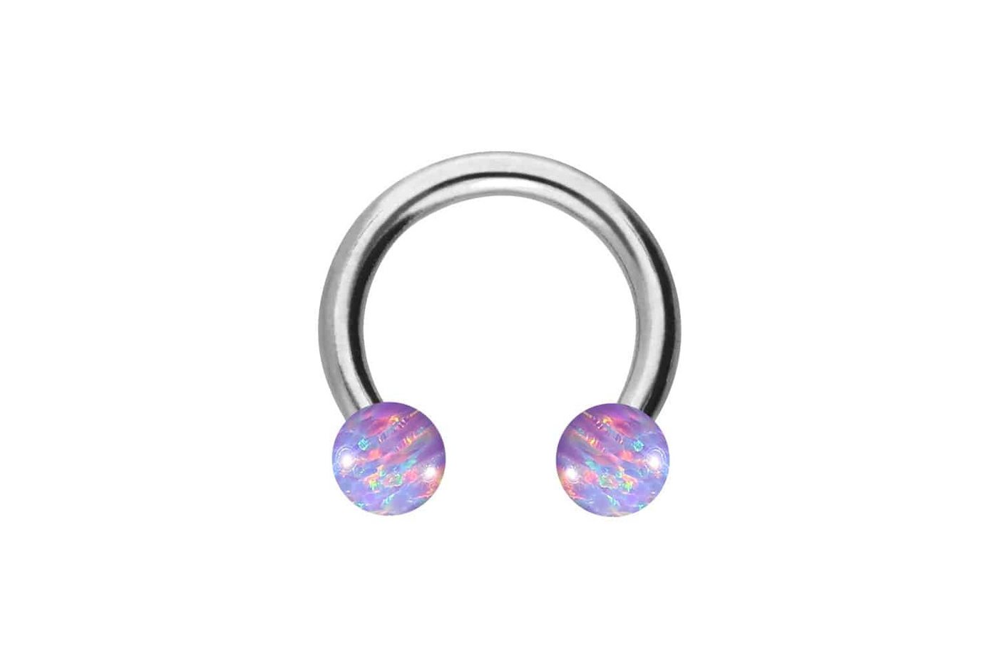 PIERCINGLINE Piercing-Set (Hufeisen-Ringe, Chirurgenstahl Hufeisenring SYNTHETISCHE OPALE) von PIERCINGLINE