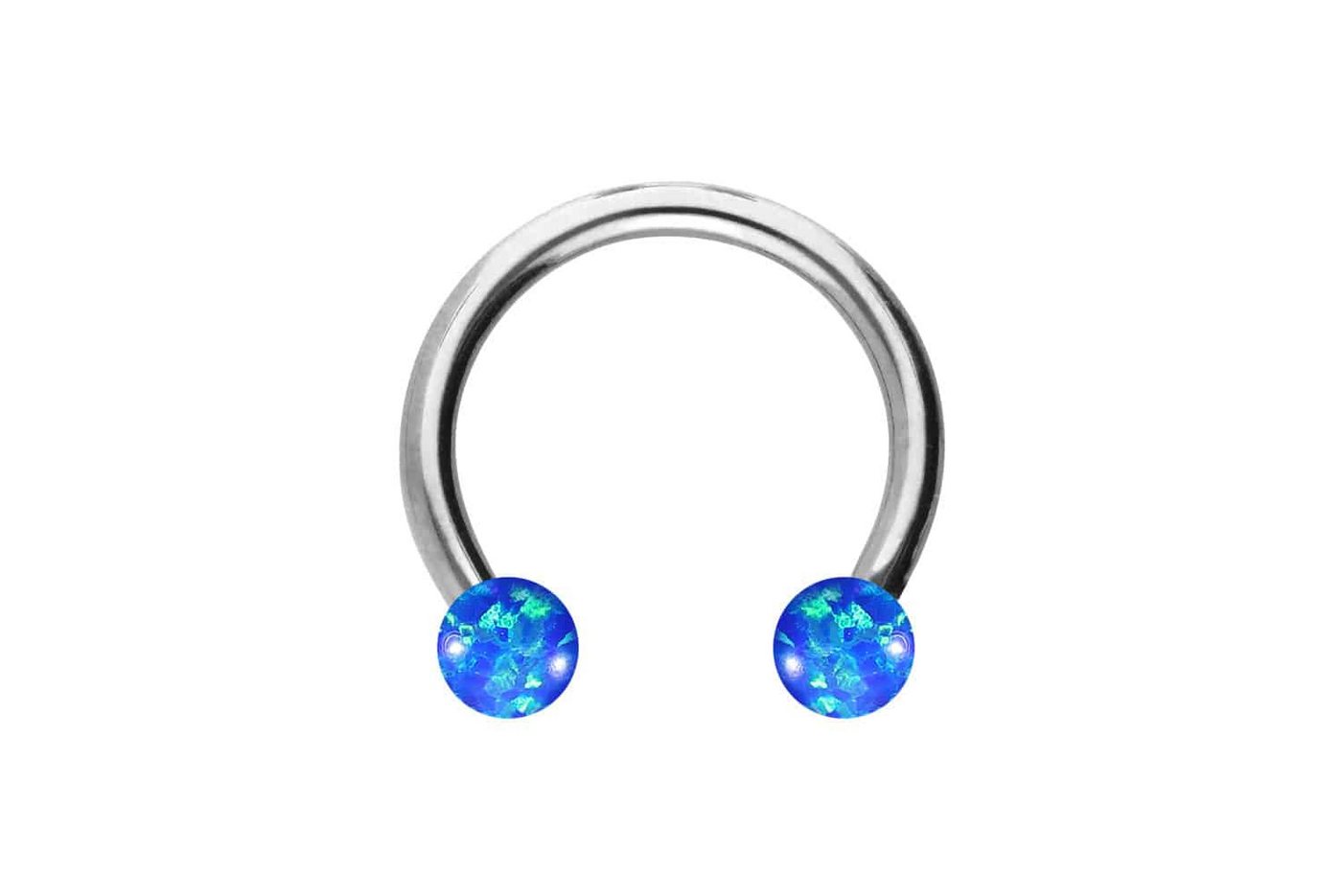 PIERCINGLINE Piercing-Set (Hufeisen-Ringe, Chirurgenstahl Hufeisenring SYNTHETISCHE OPALE) von PIERCINGLINE