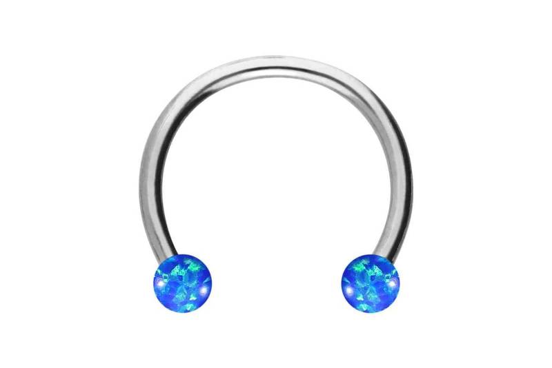 PIERCINGLINE Nasenpiercing Chirurgenstahl Hufeisenring SYNTHETISCHE OPALE (Hufeisen-Ringe / 1 Stk) von PIERCINGLINE