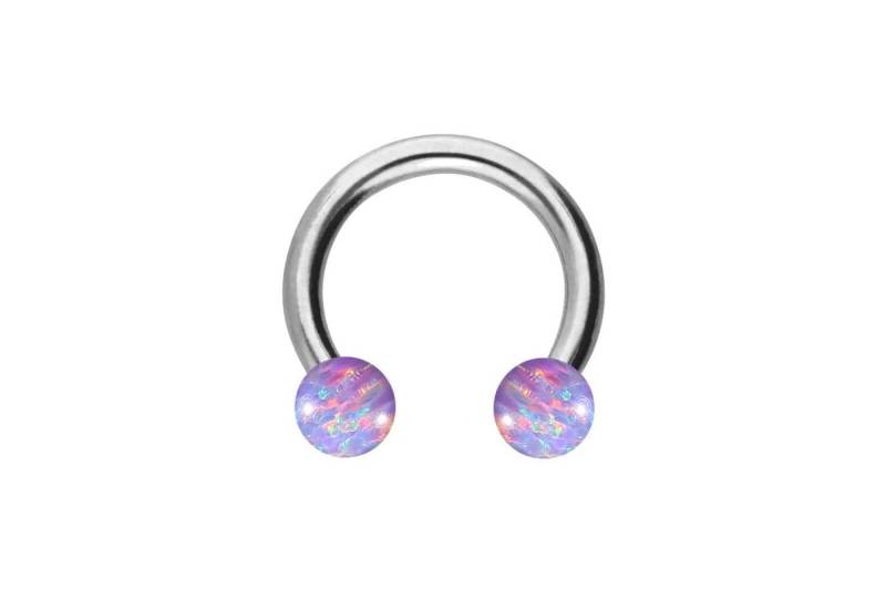 PIERCINGLINE Piercing-Set Chirurgenstahl Hufeisenring SYNTHETISCHE OPALE (Hufeisen-Ringe / 1 Stk) von PIERCINGLINE