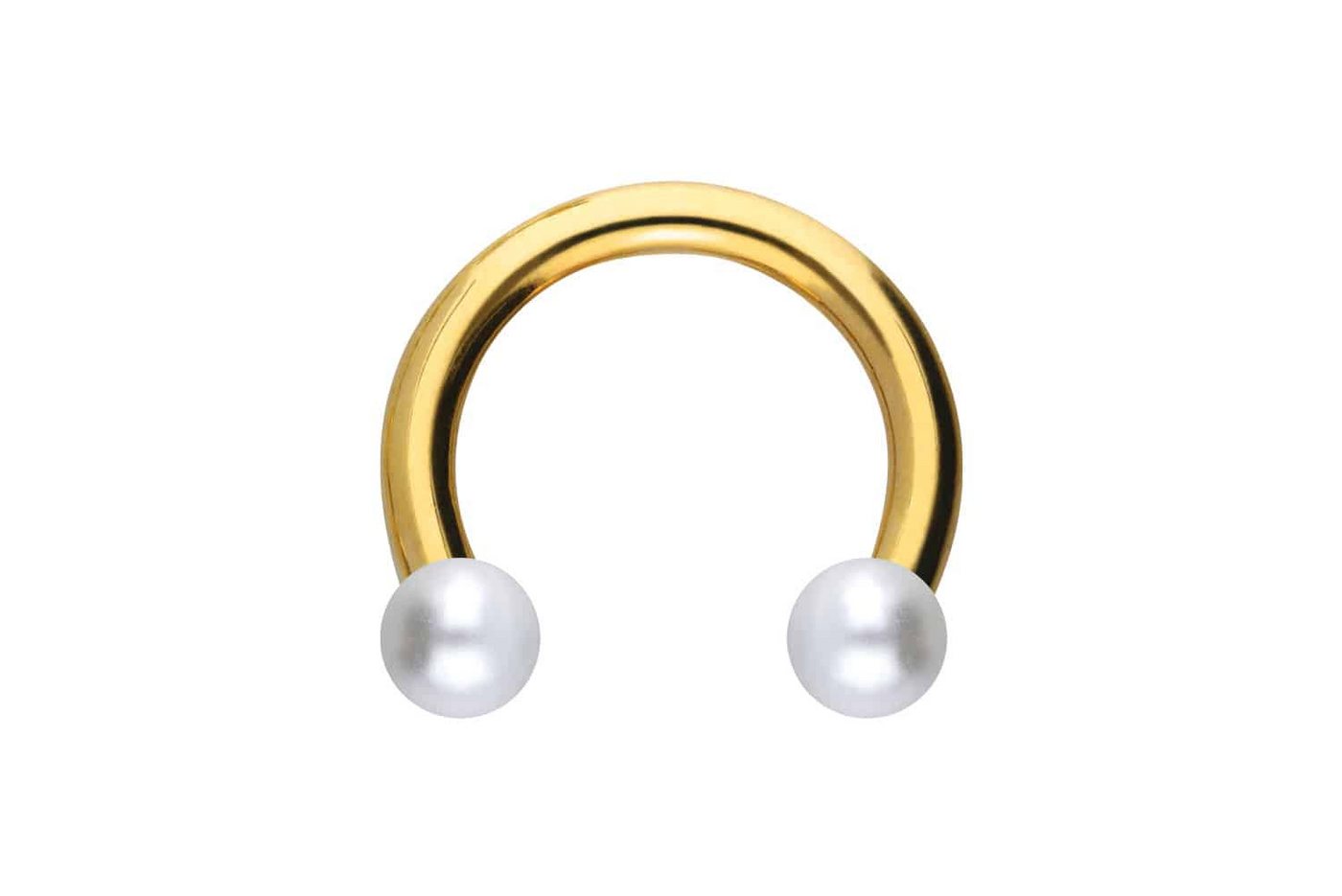 PIERCINGLINE Piercing-Set Chirurgenstahl Hufeisenring SYNTHETISCHE PERLEN (Hufeisen-Ringe / 1 Stk) von PIERCINGLINE