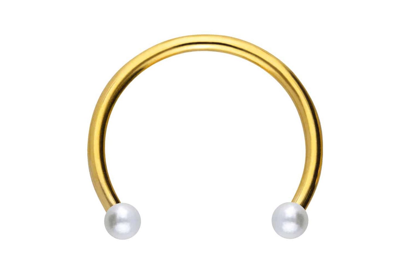 PIERCINGLINE Piercing-Set Chirurgenstahl Hufeisenring SYNTHETISCHE PERLEN (Hufeisen-Ringe / 1 Stk) von PIERCINGLINE