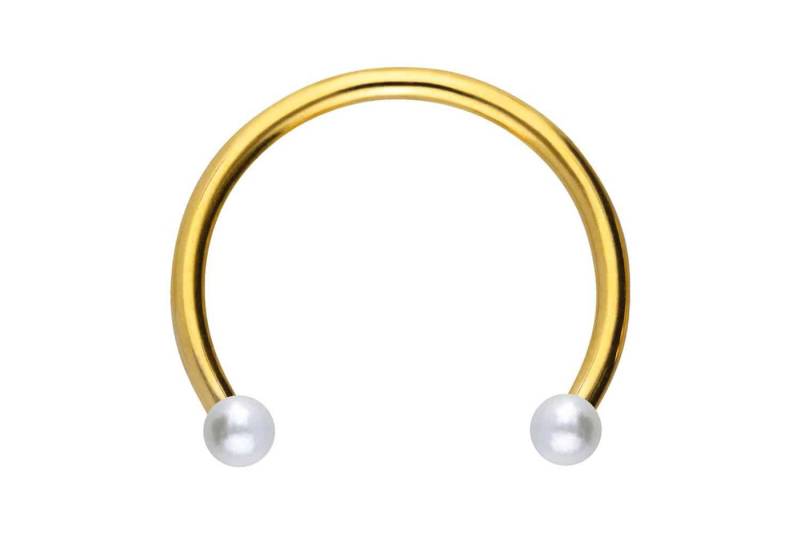 PIERCINGLINE Piercing-Set Chirurgenstahl Hufeisenring SYNTHETISCHE PERLEN (Hufeisen-Ringe / 1 Stk) von PIERCINGLINE