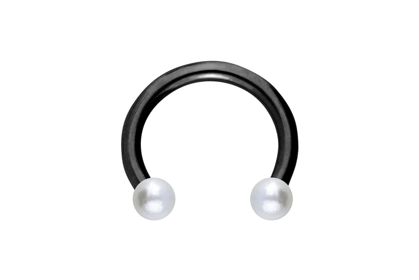 PIERCINGLINE Piercing-Set Chirurgenstahl Hufeisenring SYNTHETISCHE PERLEN (Hufeisen-Ringe / 1 Stk) von PIERCINGLINE