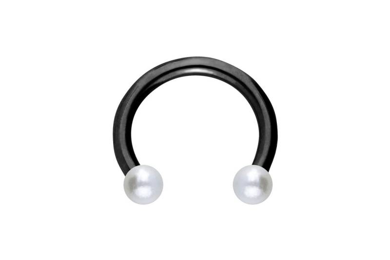 PIERCINGLINE Piercing-Set Chirurgenstahl Hufeisenring SYNTHETISCHE PERLEN (Hufeisen-Ringe / 1 Stk) von PIERCINGLINE