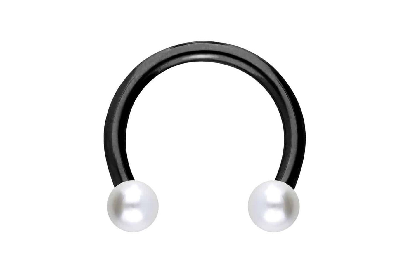 PIERCINGLINE Piercing-Set Chirurgenstahl Hufeisenring SYNTHETISCHE PERLEN (Hufeisen-Ringe / 1 Stk) von PIERCINGLINE