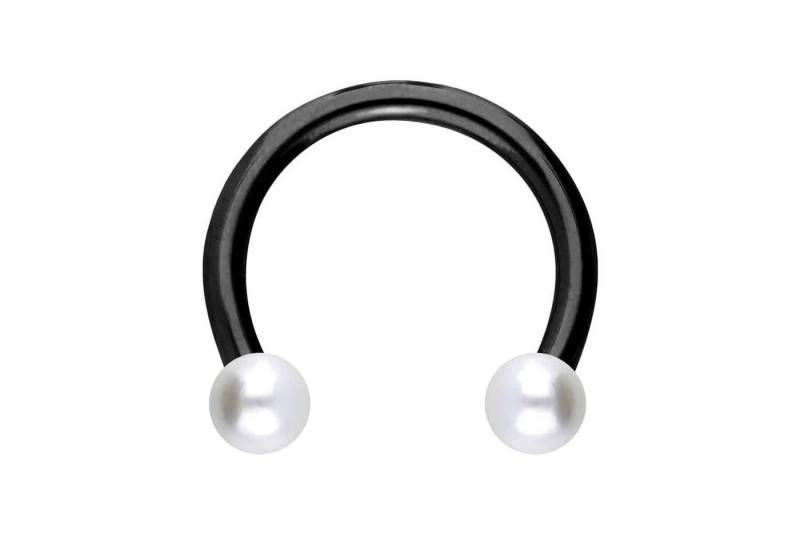 PIERCINGLINE Piercing-Set Chirurgenstahl Hufeisenring SYNTHETISCHE PERLEN (Hufeisen-Ringe / 1 Stk) von PIERCINGLINE